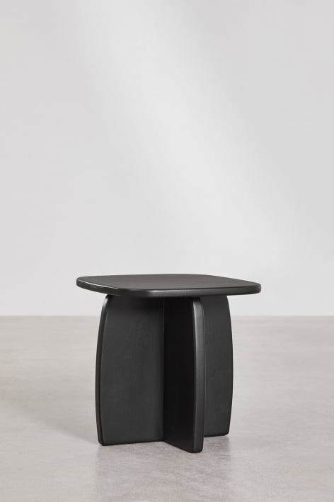 Pack de 2 tables de chevet carrées 45x45 cm en bois de manguier Agathe - Noir uni