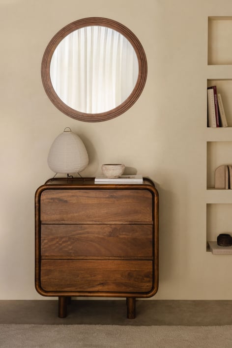 Commode 3 tiroirs en bois de manguier Gina