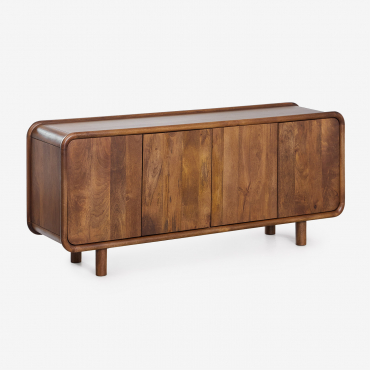 Buffet Gina En Bois De Manguier 175x43 Cm Poignée En Bois Foncé - Sklum