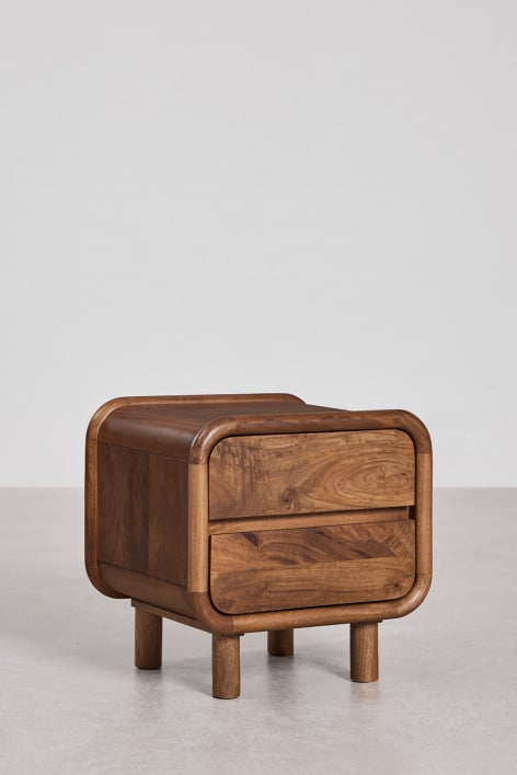 Pack de 2 tables de chevet rectangulaires 50x45 cm en bois de manguier Gina