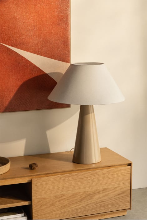 Lampe de table en céramique et lin Jevora 60 cm