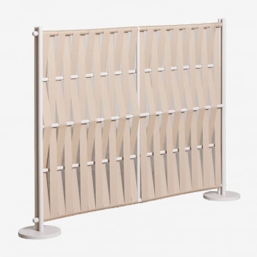 Écran En Aluminium Et Corde Thons Beige Amande & 160 X 120 Cm - Sklum