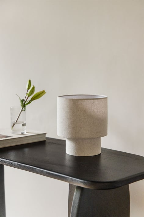 Lampe de table Gioura en lin et fer - Beige Lin