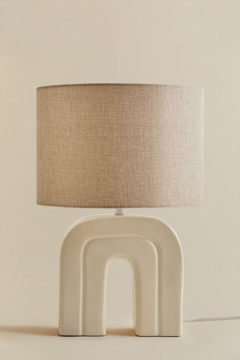 Lampe de table en lin Alamani