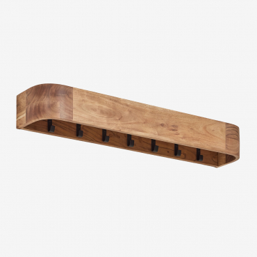 Porte-manteau Mural En Bois D'acacia Frigia Acacia Rustique Marron & ↔︎ 100 Cm - Sklum