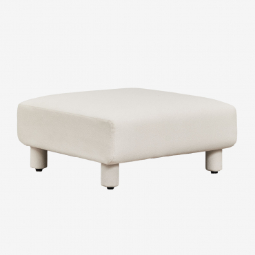 Puff 90x90 Cm En Tela Bouclé Artemisa Bouclé Beige Crème - Sklum