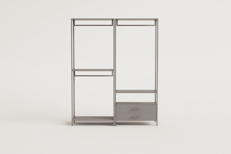 Armoire modulaire ouverte 2 pièces Janine avec tiroirs