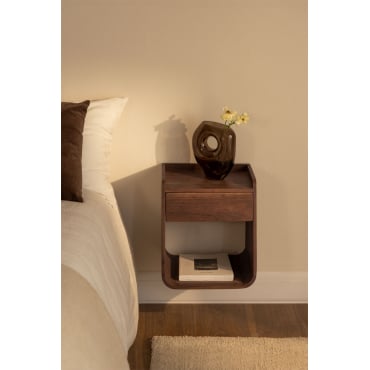 Table de chevet 35x35 cm en bois d'acacia Berigem