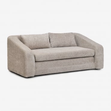 Canapé Lit Dalila 2 Places En Tissu Bouclé Bouclé Brun Blé - Sklum