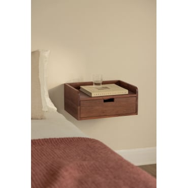Table de chevet flottante 45x30 cm en bois d'acacia de Narbona