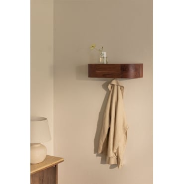 Porte-manteau mural en bois d'acacia Frigia