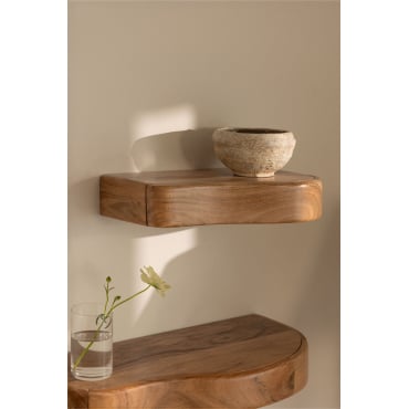 Étagère murale en bois d'acacia Nireimi