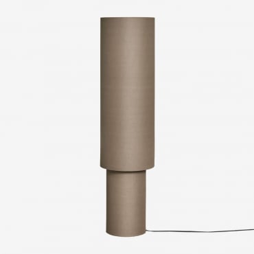 Lampadaire Gioura En Lin Et Fer Gris Taupe & ↑125 Cm - Sklum