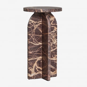 Lot De 2 Tables De Chevet Rondes Ø30 Cm En Marbre Graham Marbre Rouge - Sklum