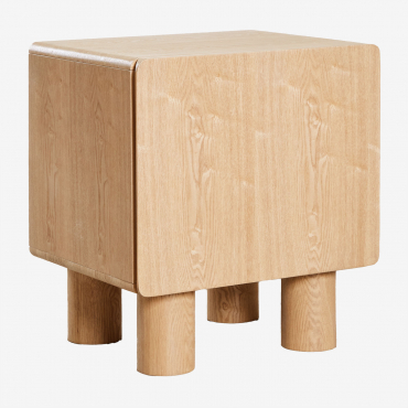Table De Chevet Gumeri En Mdf Et Placage Bois Naturel - Sklum