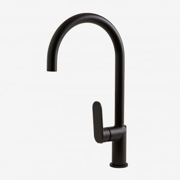 Robinet De Cuisine Avec Bec Haut En Laiton Alameda Noir - Sklum
