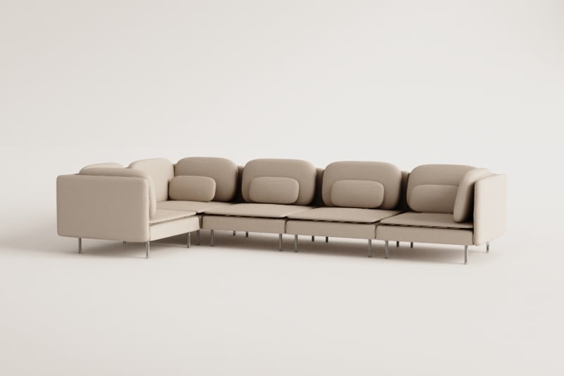 Canapé d'angle modulaire 5 pièces Oriol