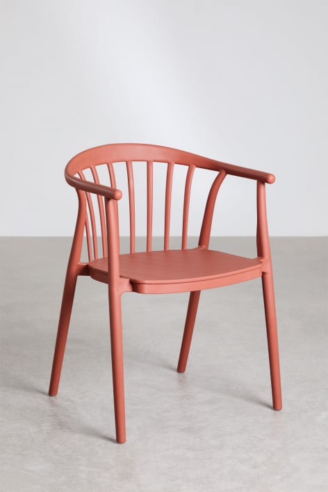 Pack de 4 chaises de jardin empilables avec accoudoirs en polypropylène Ivor - Terracota