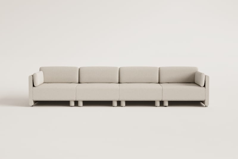 Canapé modulable 4 pièces en tissu bouclé Artemisa
