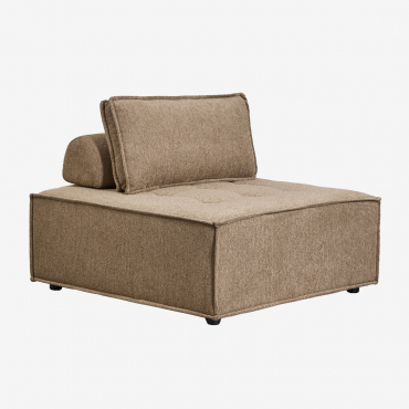 Fauteuil En Tissu Vermont Tissu Brun Sable - Sklum