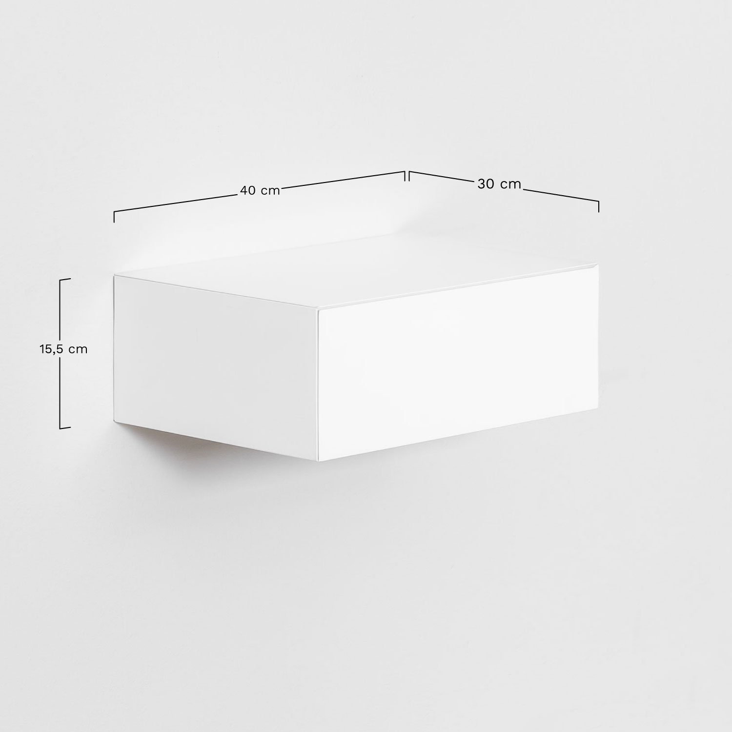 Pack de 2 tables de chevet flottantes Florens, mesures