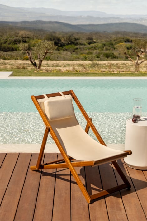 Hamaca pliante avec coussin en bois Kardis