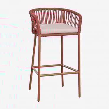 Tabouret De Jardin Haut Arhiza Rouge Tuile & ↑75 Cm - Sklum
