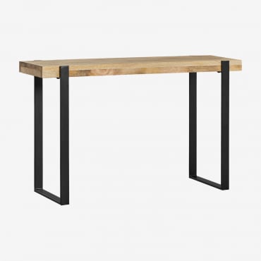 Console En Bois De Manguier Et Acier De Style Kiren Bois De Mangue - Sklum