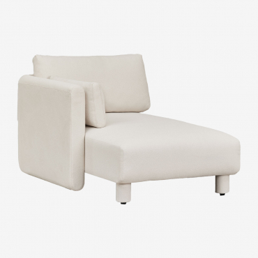 Módulo Chaise Longue Izquierdo Para Sofá Modular En Tela Bouclé Artemisa Bouclé Beige Crème - Sklum