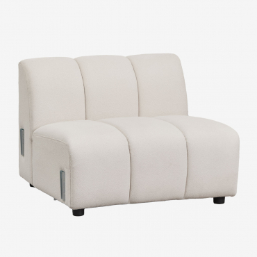 Module Central Pour Canapé Modulaire En Tissu Bouclé Eliot Bouclé Beige Crème - Sklum