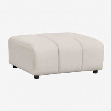 Puff Eliot Bouclé Beige Crème - Sklum