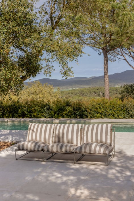 Canapé modulaire de jardin 3 pièces Amaro - Tapioca Beige - Brun Moka