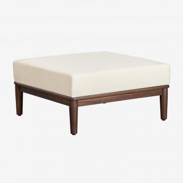 Pouf En Acacia Giulia Brun Acacia Foncé - Sklum