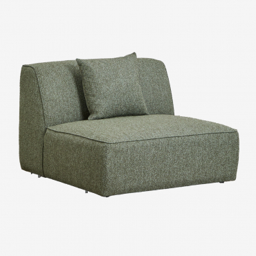 Module Central Pour Canapé Modulable Rembourré Cardea Bouclé Vert Sauge - Sklum
