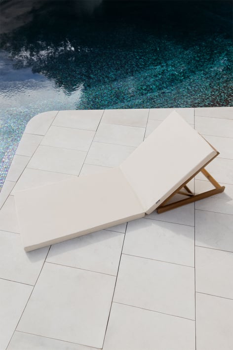Chaise longue inclinable en bois d'acacia Idaira