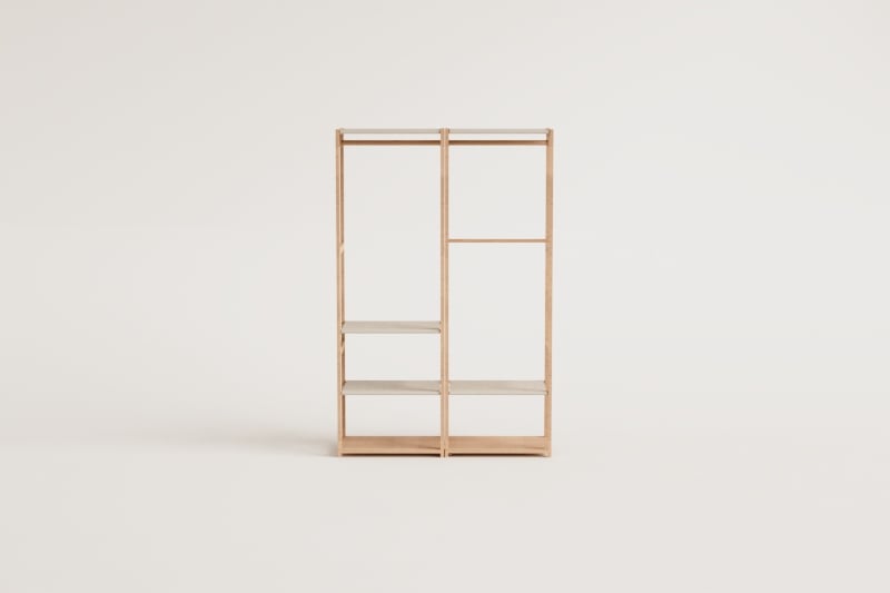 Armoire modulaire ouverte en bambou Deneb 2 pièces