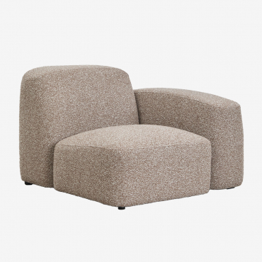 Module D'angle Droit Pour Canapé Modulable Bastian Tissu Bouclé Brun Moka - Sklum