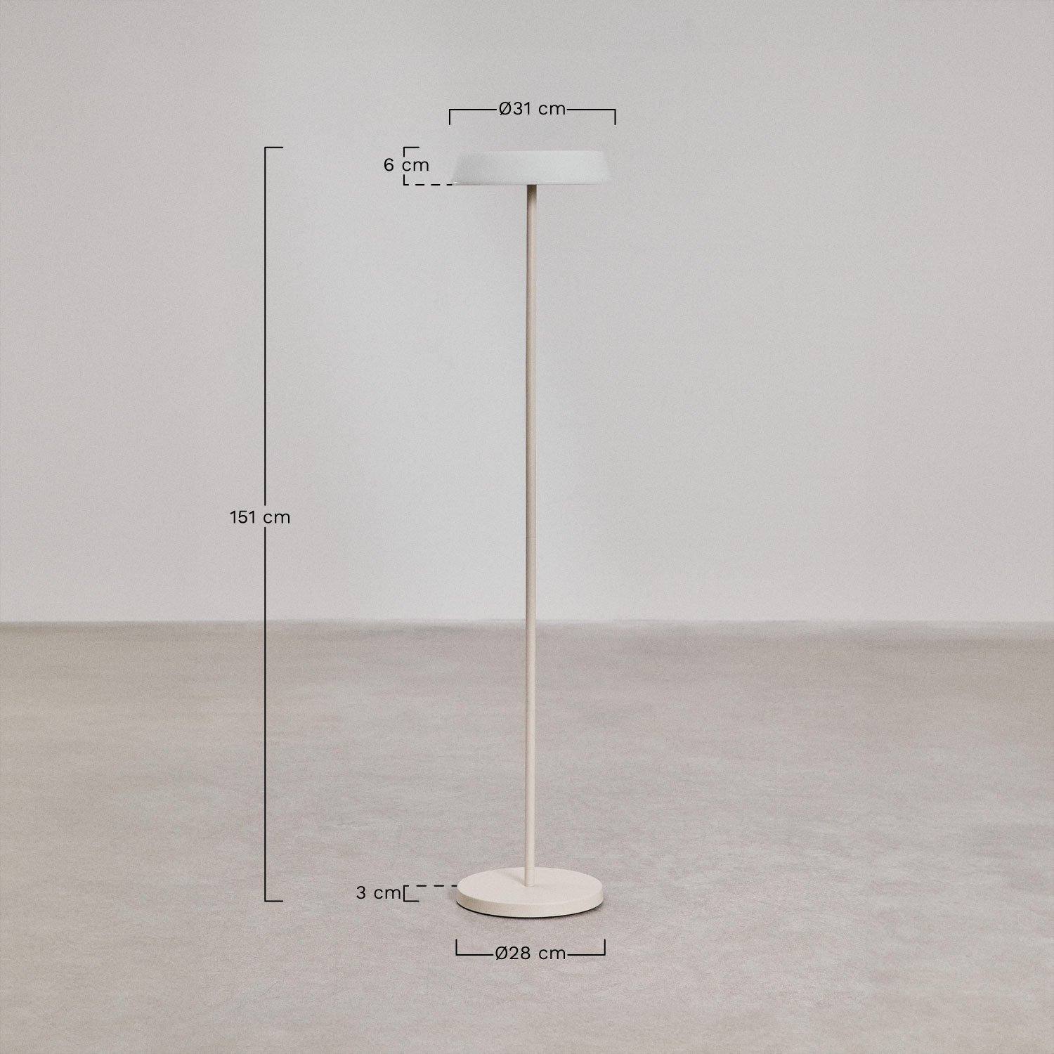 Lampadaire solaire d'extérieur sans fil à LED Ulenia, mesures