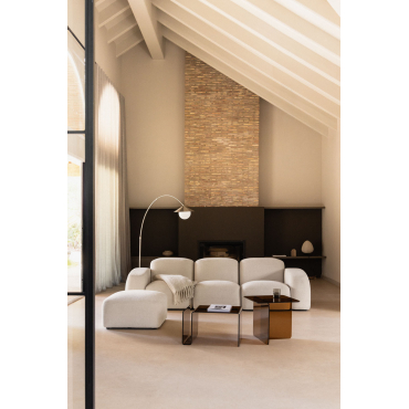 Canapé modulable 3 pièces et pouf Bastian