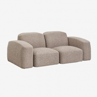 Canapé Modulable 2 Pièces Bastian Tissu Bouclé Brun Moka - Sklum