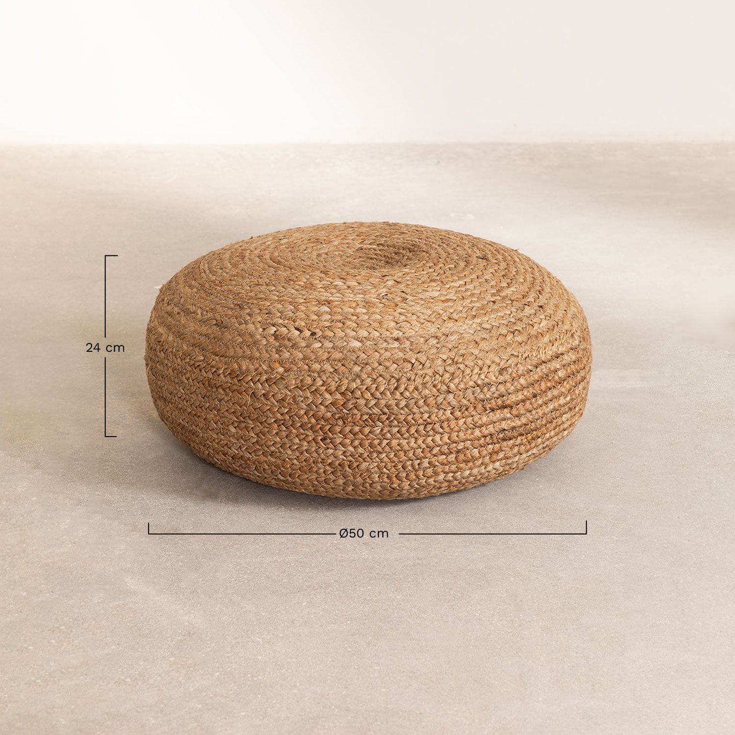 Pouf Rond en Jute Pilew, mesures