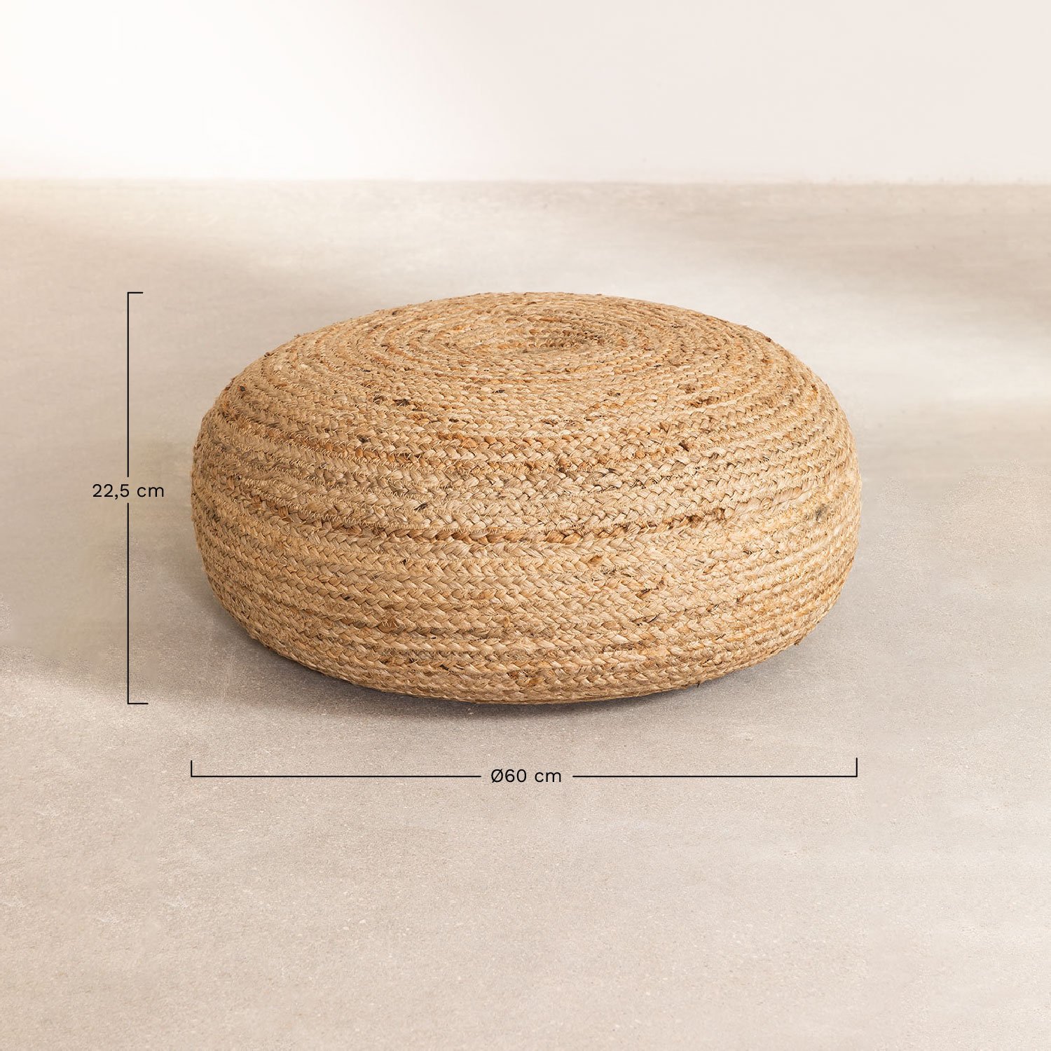 Pouf Rond en Jute Pilew, mesures