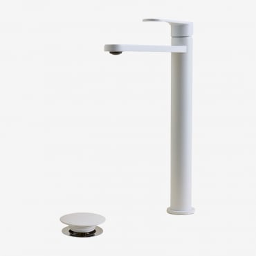 Ensemble De Robinet De Lavabo En Laiton Alameda Et Robinet De Vidange De Lavabo Click-clack En Acier Inoxydable Et Laiton Orveta Blanc & ↑30 - Sklum