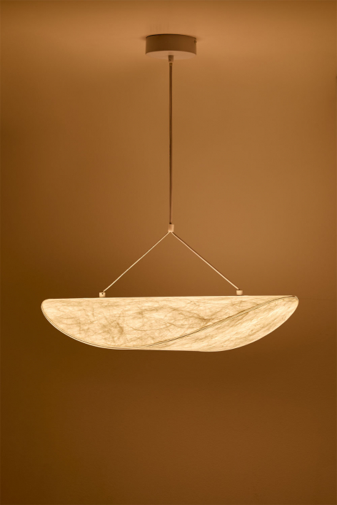 Lampe suspendue LED en tissu Zelvon