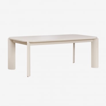 Table À Manger Rectangulaire 200x100 Cm En Mdf Geneva Tapioca Beige - Sklum