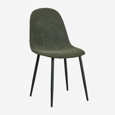 Lot De 2 Chaises De Salle À Manger En Tissu Bouclé Glamm Bouclé Vert Militaire - Sklum