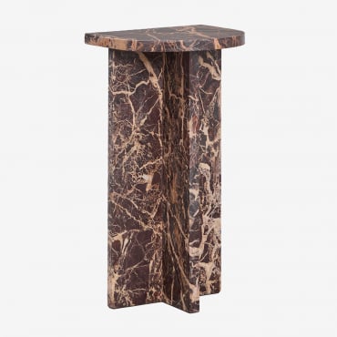 Table De Chevet En Pierre Naturelle Corwel Marbre Rouge - Sklum