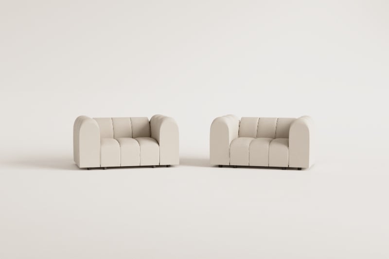 Pack de 2 fauteuils Eliot en tissu bouclé