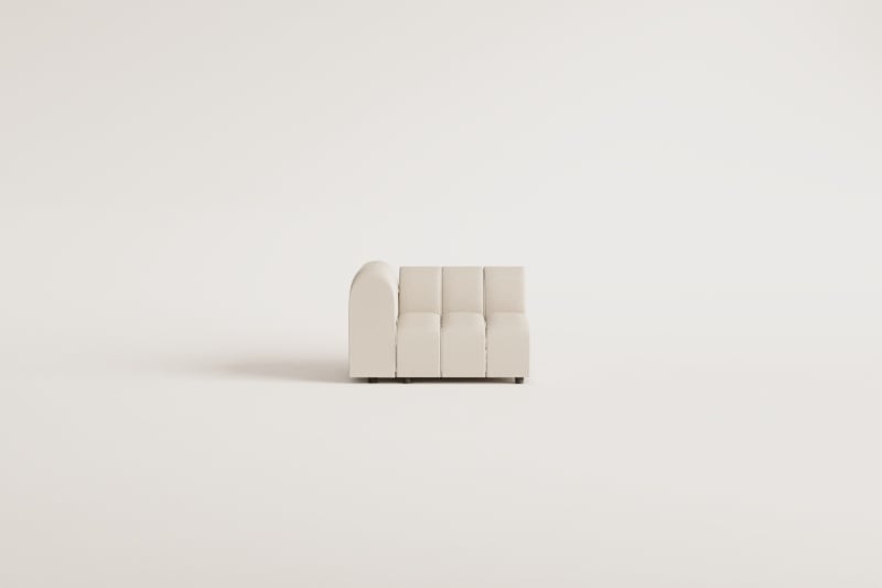 Module d'angle gauche pour canapé modulaire en tissu bouclé Eliot
