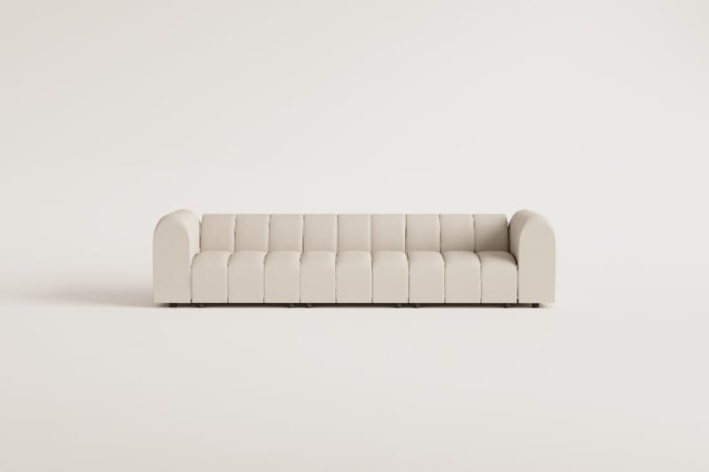 Canapé modulaire 3 pièces en tissu bouclé Eliot